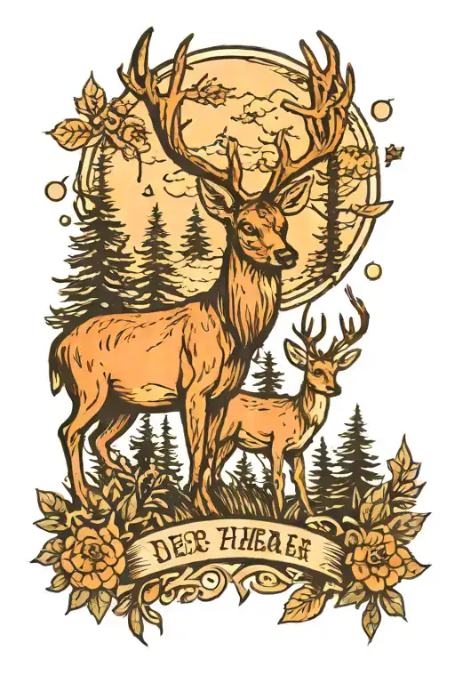 Deer With Forest