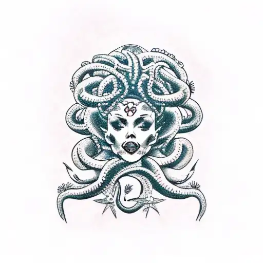 Spine Tattoo Medusa