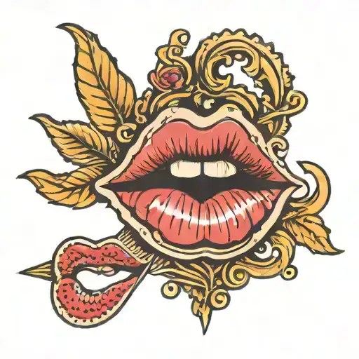 Lip Stick Kiss Mark And The Word Unserious