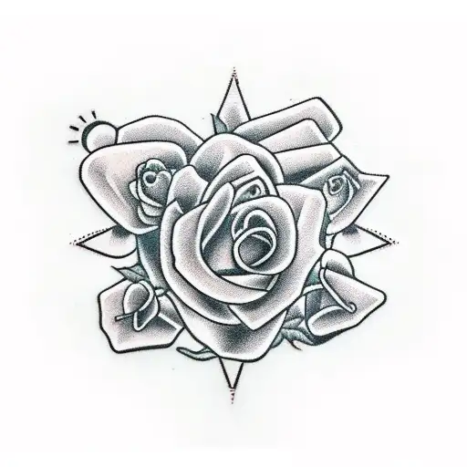 Roses With Nurse Symbol With Name Olivia