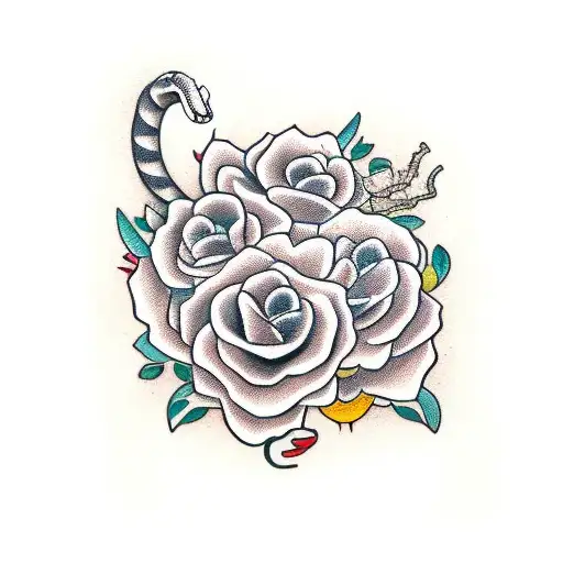 Snake With Flowers With A Line Text That Says 'It's Now Or Never'