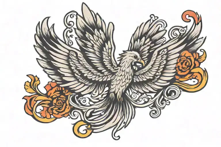Phoenix Flying Tattoo