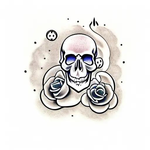 Skull With Elements Of Life