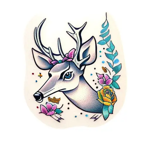 Deer With Cancer Ribbon