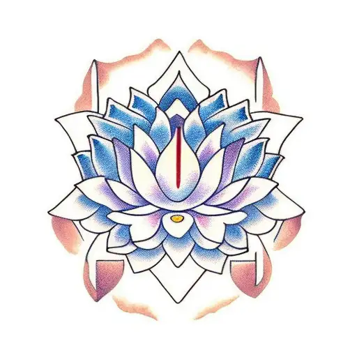 Lotus With Toltec Symbol
