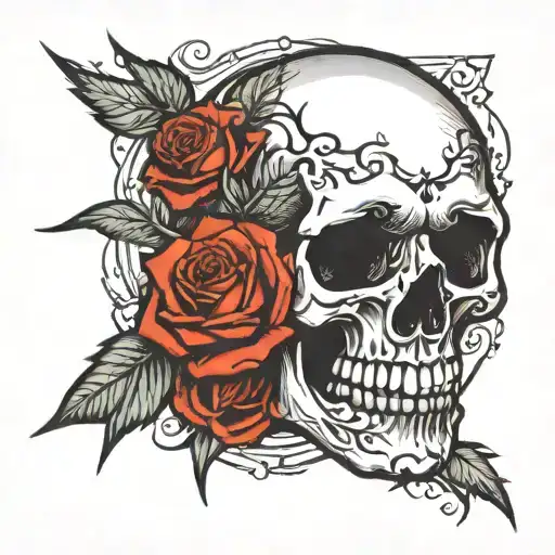 Skull Rose Bullet Hole