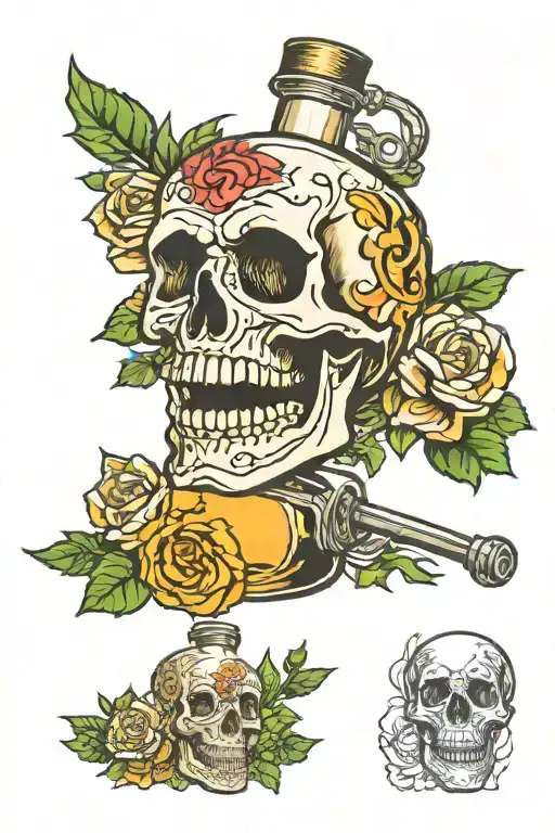 Soju Bottle With A Skull