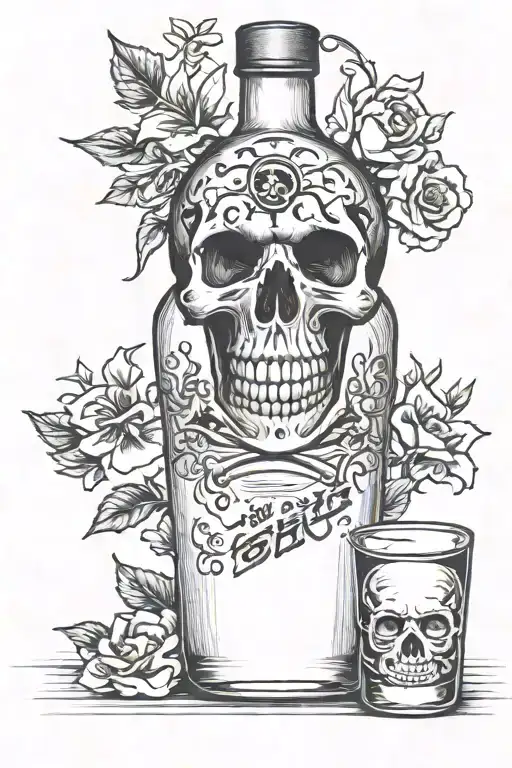 Soju Bottle With A Skull On It