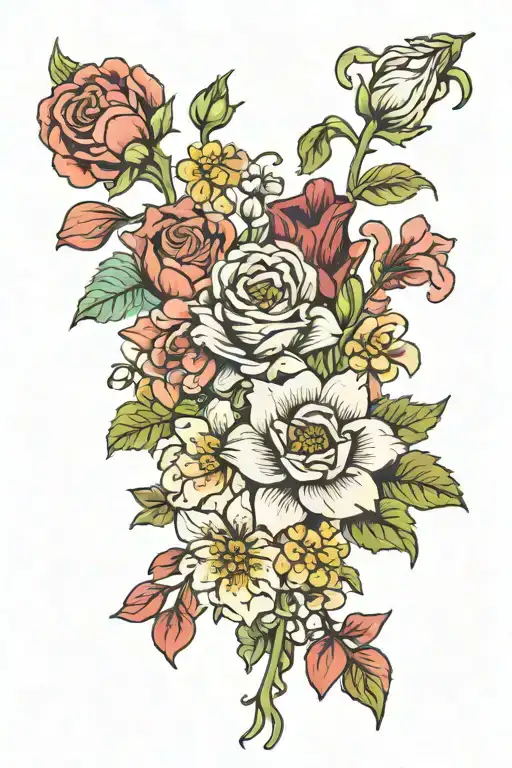 March July August Birth Flower Bouquet