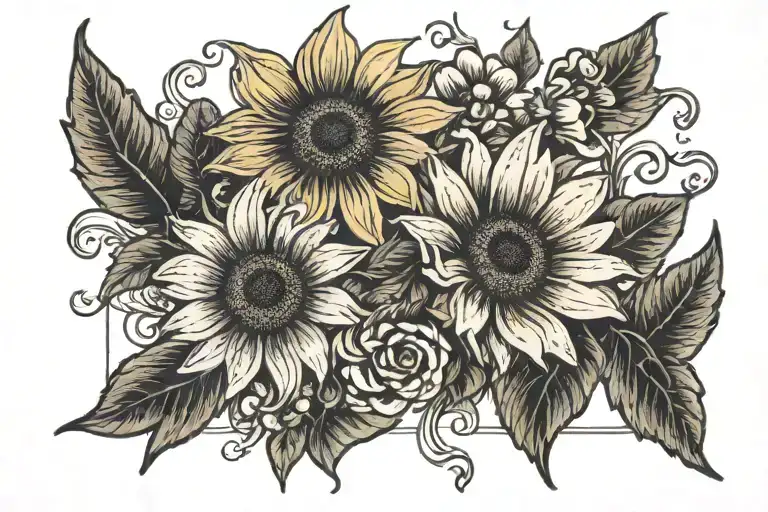 Sunflower And Daisy