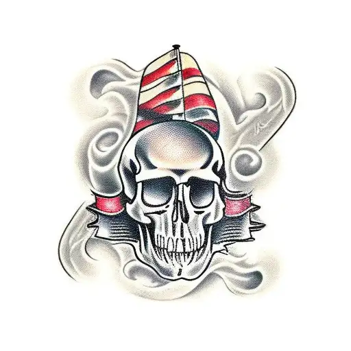 Tumbstone With Skull