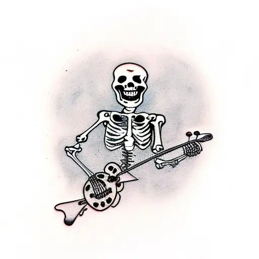 Skeleton Bass Player Psycobilly