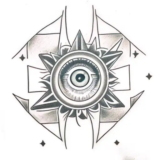 All Seeing Eye Old School In Front Of Dark Clouds