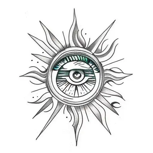 All Seeing Eye In Front Of The Sun