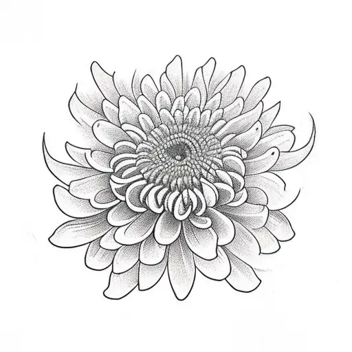 Chrysanthemum Flower With A Snake Interwine To The Stem