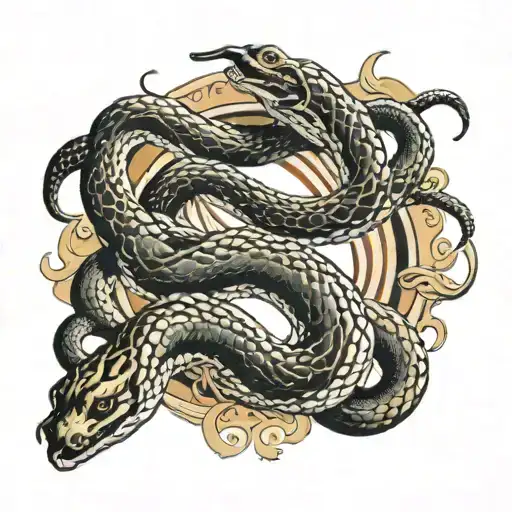 Snakes Interwined Reaching For The Sun