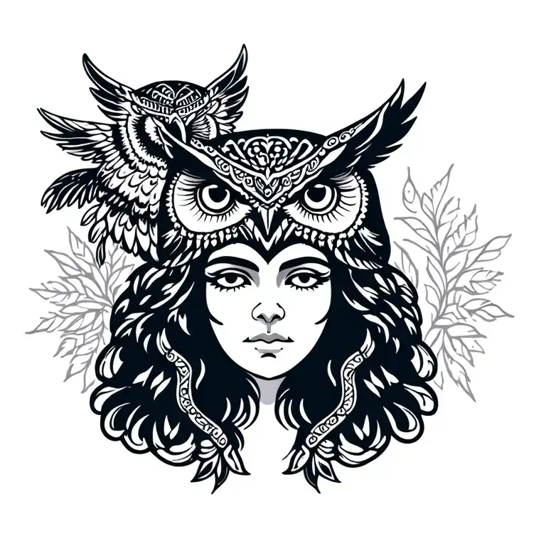 Gypsy Head With Owl Wearing