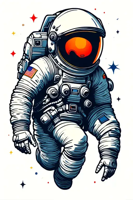 Astronaut Floating In Space