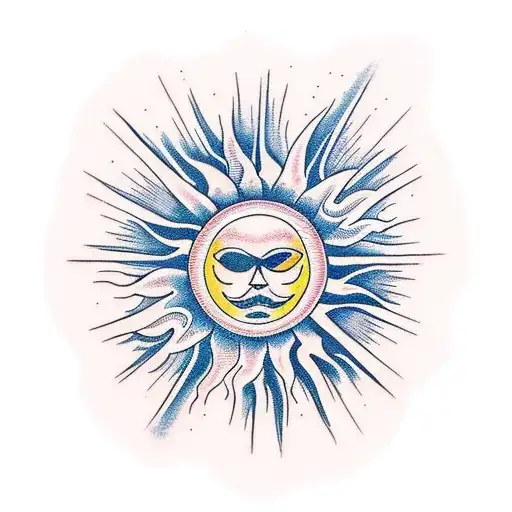 Sun Above The Mountain And Wave