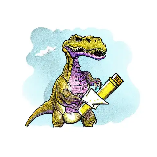 Dinosaur Holding A Judge's Gavel With Writing Underneath Saying Clever Girl In Jurassic Park Font