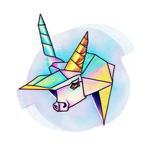 Single Line Origami Unicorn