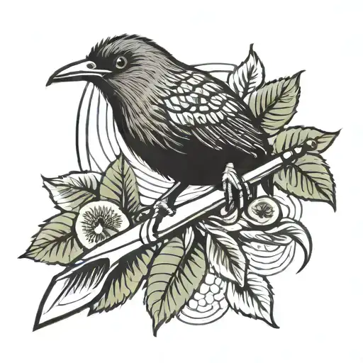 Kiwi Bird Holding A Knife