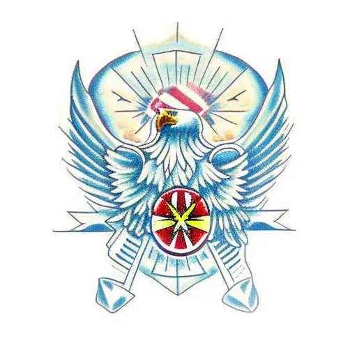 Eagle With Fire And Maltese Cross