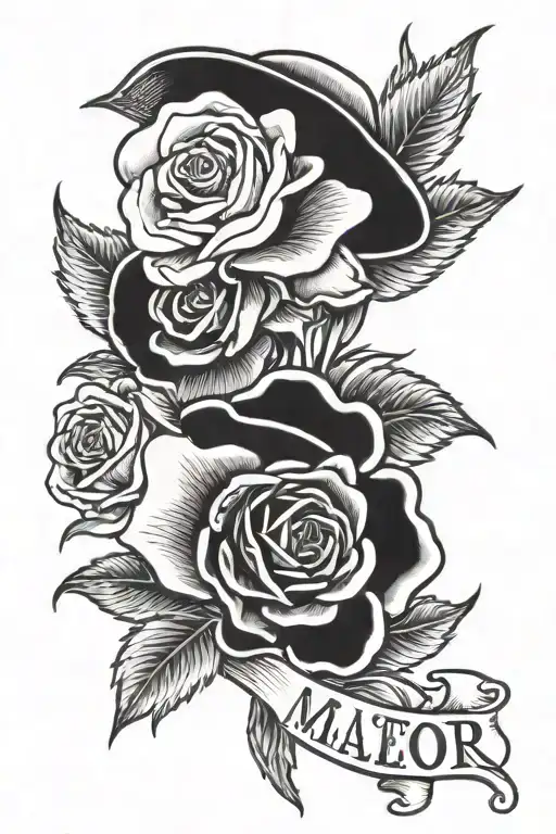 The Word Maejor With Roses In The Background