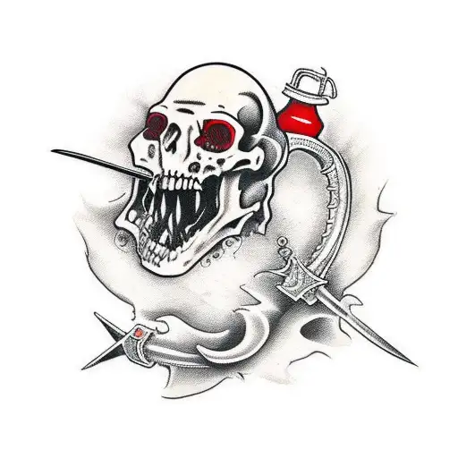 Dead Knight With Blood And Sword