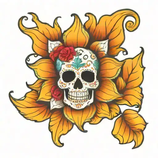 Sugar Skull Boho Mandala Lotus