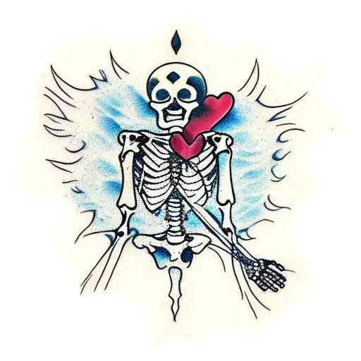 Mexican Skeleton With A Broken Heart