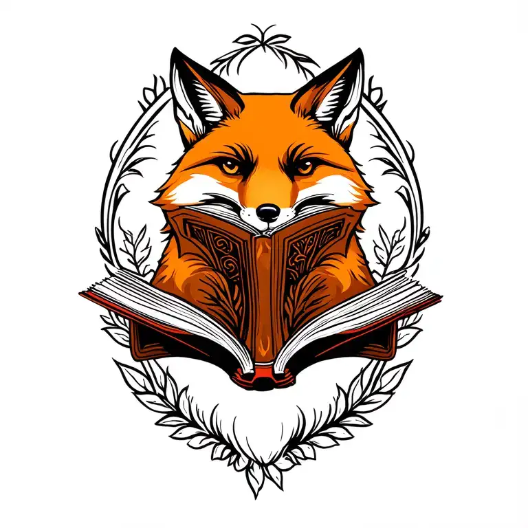 Fox Reading Book Representing Strength