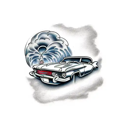 Side View Of Car With Dust Behind