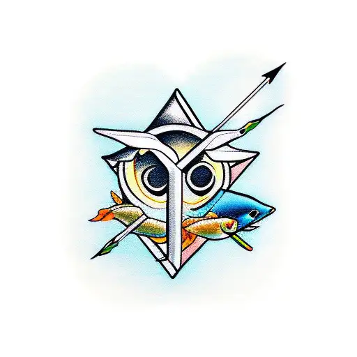 Arrow With Goldfish And Word Believe