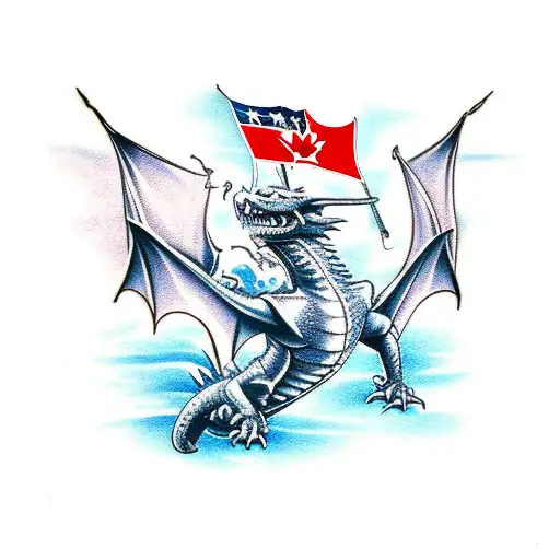 Battle Between A Dragon And A Canadian Navy Ship