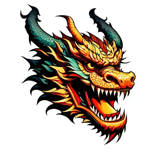 Dragon Oni Mask With Floating Mine