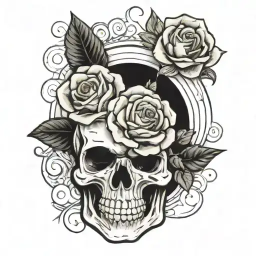 Rose Inside Skull