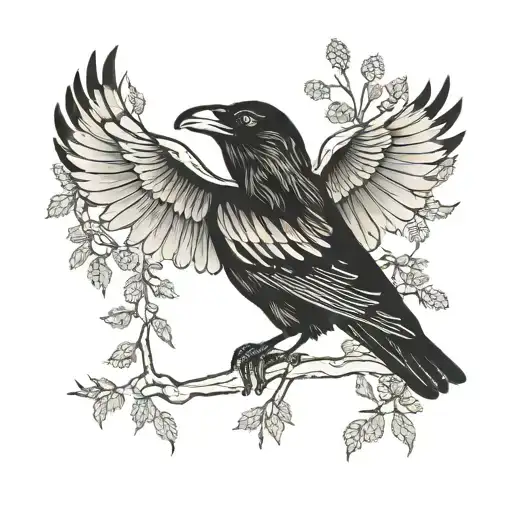 Raven Hugging The Forest With Its Wings