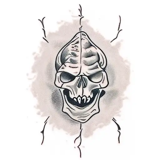 Skeleton Dipping Brain In Coffee