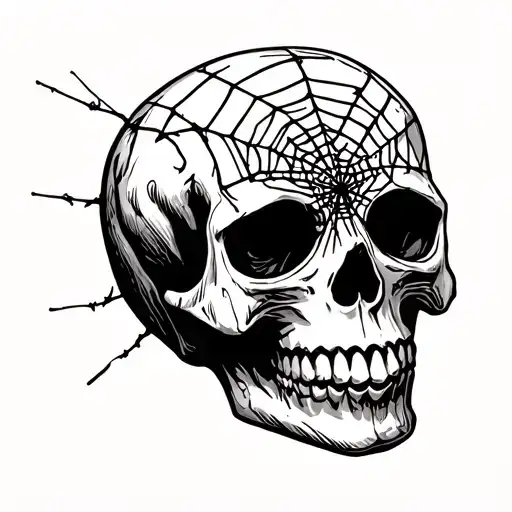 Skull With Spider Web
