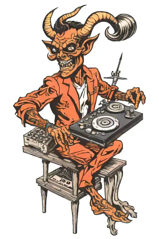 The Devil As A Dj Mixing Music