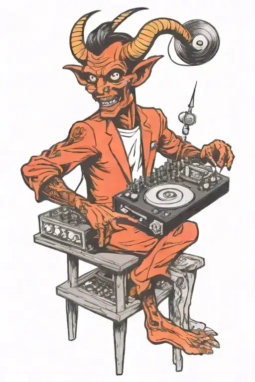 The Devil As A Dj Mixing Music