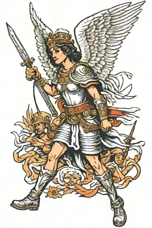 Warrior Angel Leading Soldiers