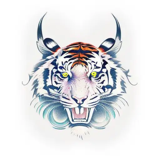 Shoulder Combining Feather And Tiger