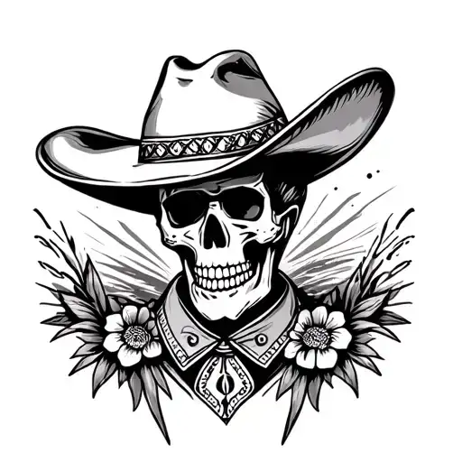 Skeleton Mexican Cowboy Hat