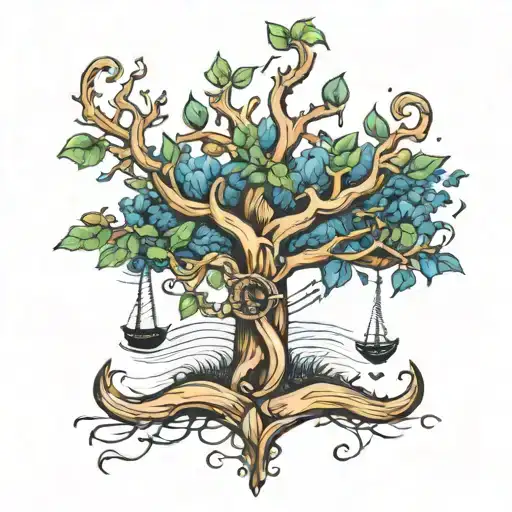 A Family Tree Intertwined With Nautical Elements Like Anchors And Ropes