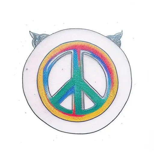 Colorful Peace Sign With Black Outline