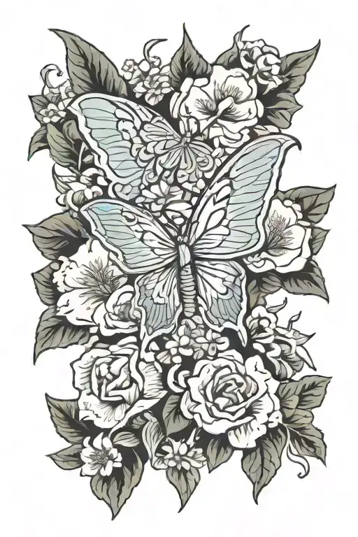 Forearm Luna Moth In Flowers