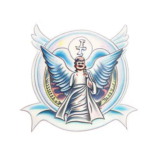 Angel With A Bag Of Dollars On His Back