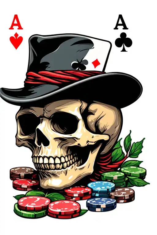 Skull With Poker Cards